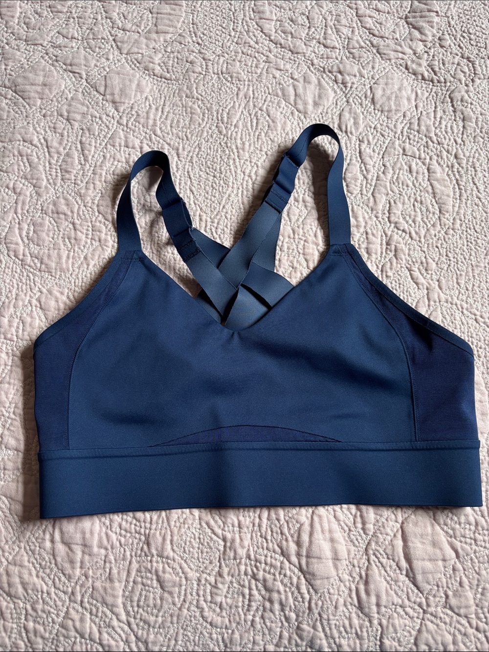 Brooks Navy Crossback Sports Bra
